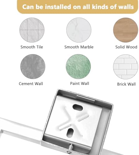 Sturdy 5-Piece Bathroom Towel Holder Set with Stainless Steel Bar Silver