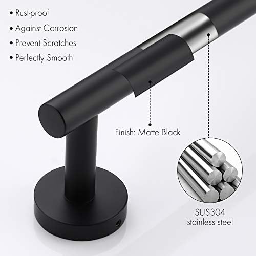 Rotatable 30-Inch KES Towel Bar with Matte Black Finish