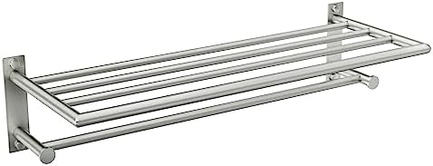24-Inch Towel Storage with Bar Brushed Nickel