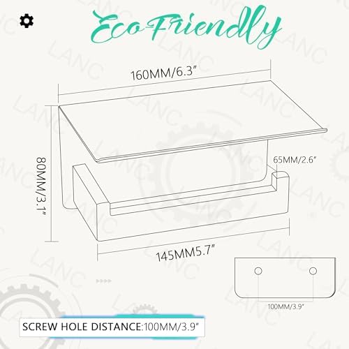 Premium Stainless Steel Toilet Paper Holder with Shelf 10 Words