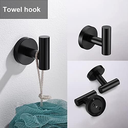 Bath 5-Piece Matte Black Bathroom Hardware Set