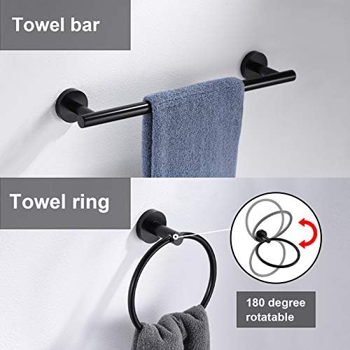 Bath 5-Piece Matte Black Bathroom Hardware Set