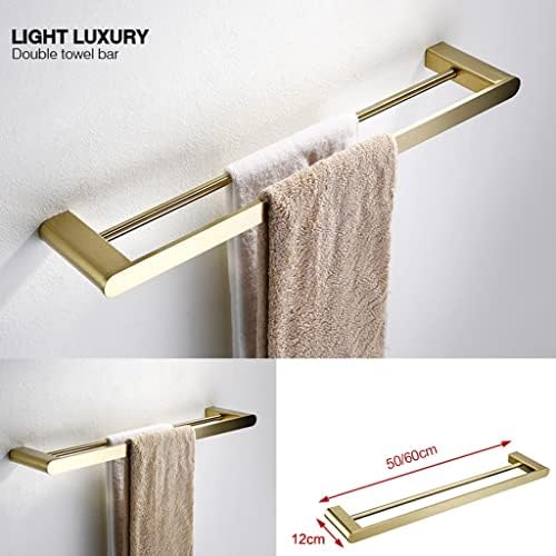 Nordic-Styled Stainless Steel Towel Bar Gold Double Rod Bathroom Hardware