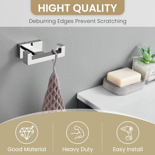 Suyar Double Towel Hook with stainless steel