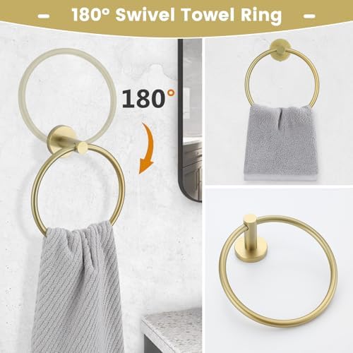 10-Piece Gold Bathroom Hardware Set