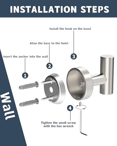 Durable 2-Pack Brushed Nickel Clockwork Towel Hook