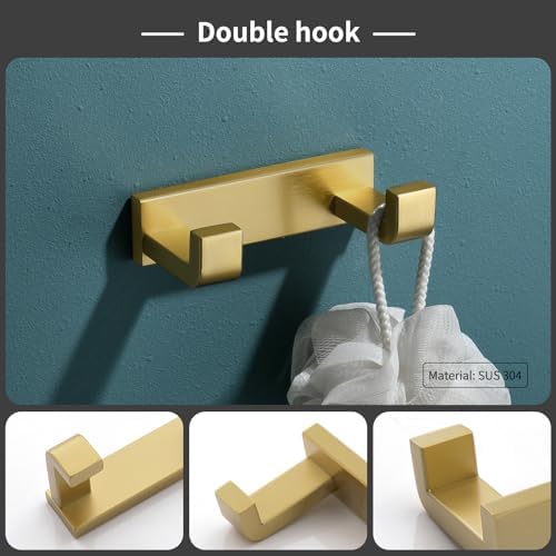 Stainless Steel Bath Towels Brushed Gold Set