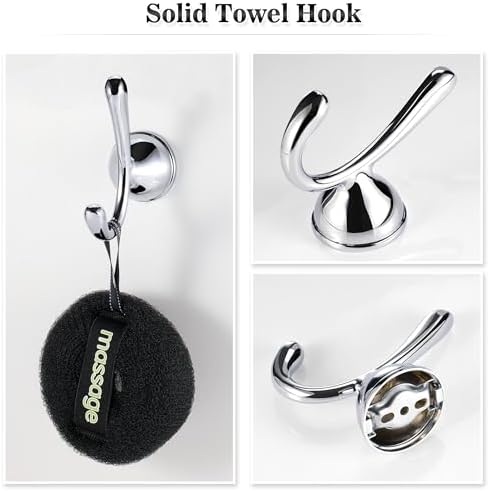 Adjustable 4-Piece Chrome Towel Holder Set