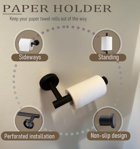 Matte Black Bathroom Accessory Set NO324