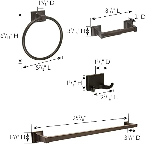 Modern Essential Bathroom Accessories Kit Oil-Rubbed Bronze
