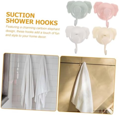 4pc Elephant Suction Cup Hooks