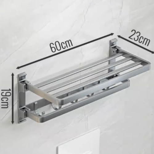 Aluminum Gray Towel Hanger Wall-Mounted Towel Rack for Bathroom Kitchen