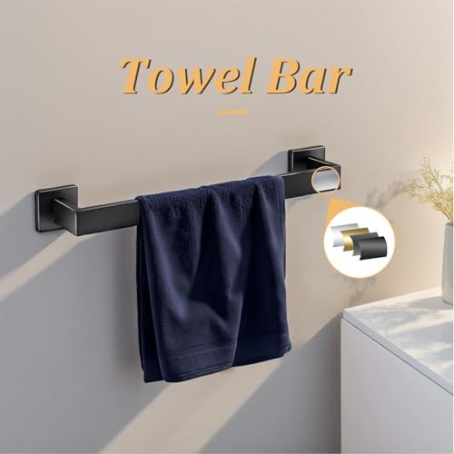 5-Piece Bathroom Set 16-Inch Stainless Steel Towel Bar Baths Home