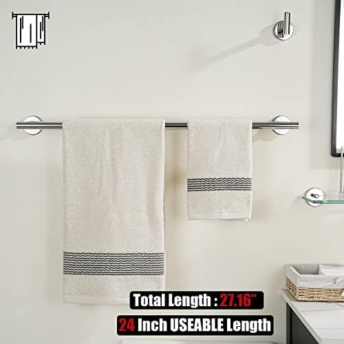 5-Piece Stainless Steel Polished Chrome Bath Hardware Set for Home Bathroom