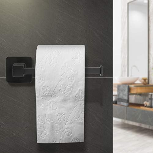 HUOSUC Matte Black Bathroom Hardware Set 4 Pieces - Durable Towel Bar Holder