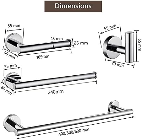 Sturdy Stainless Steel Towel Bar With Mirror Holder for Bathrooms