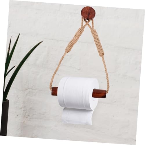 Stylish Wall-Mounted Toilet Tissue Organizer with Rustic Rope Design Easy to Install