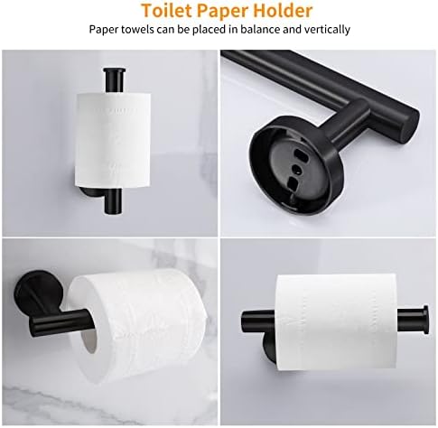Cilee 8-Piece Matte Black Bathroom Hardware Set