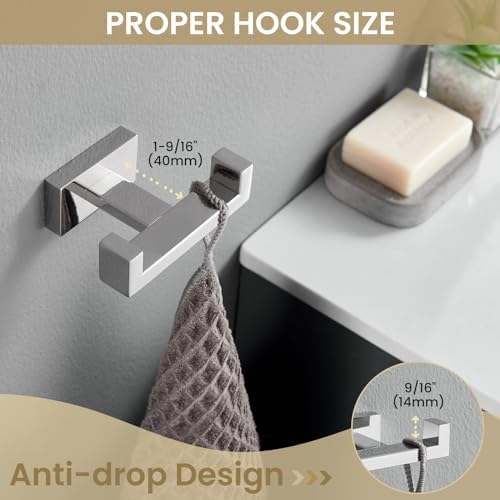 Suyar Double Towel Hook with stainless steel