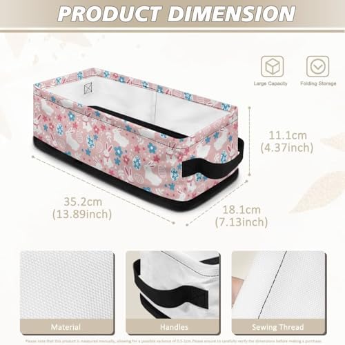 ZUXONGSY Pink Toilet Top Basket - Rectangular Storage Organizer with Handles