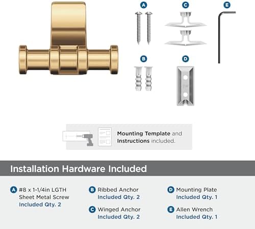 Champagne Bronze Double Robe Hook in the Bathroom