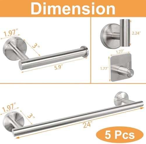 Bathroom Hardware Set Thick Stainless Steel Towel Bar Holder Set