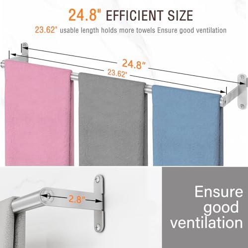 High-Quality Sustainable Space DOKU 24-Inch Brushed Nickel Bathroom Towel Bar