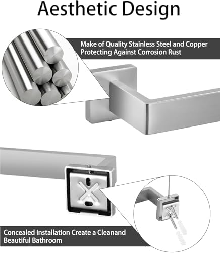 OStarvel 10-Piece 24-Inch Towel Bar Set Brushed Nickel
