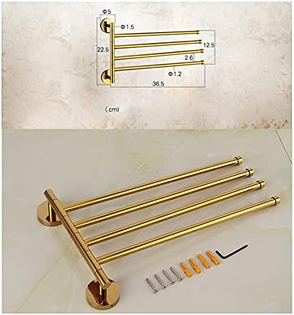 ANNBKA Towel Bar Gold Brass towel holder with swivel function