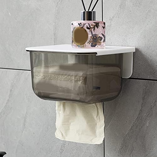 Self Adhesive Toilet Paper Holder Transparent Bathroom Home Use