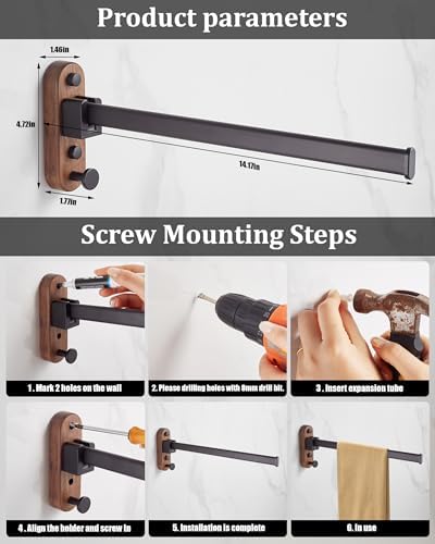 Space-Saving Stainless Steel Folding Towel Rack