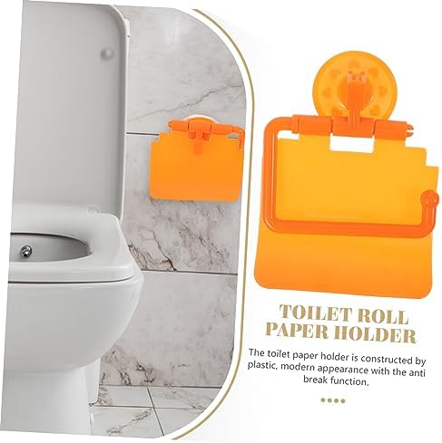 Homoyoyo Wall Mount Suction Cup Toilet Paper Holder Rustic Gold Space-Saving