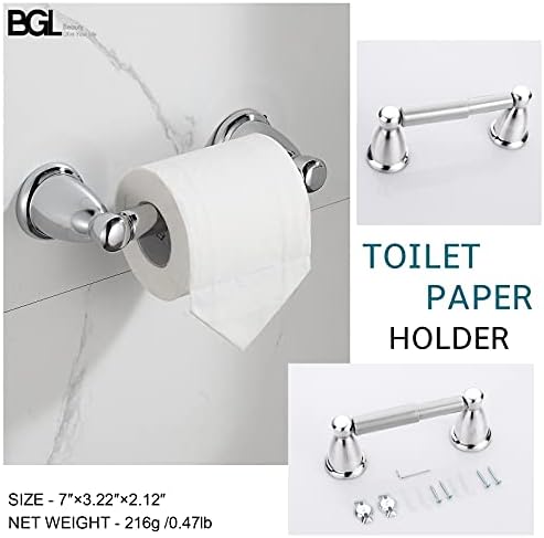 4-Piece Chrome Bathroom Set Premium Towel Bar Accessories
