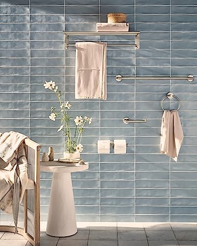 24-Inch Towel Storage with Bar Brushed Nickel
