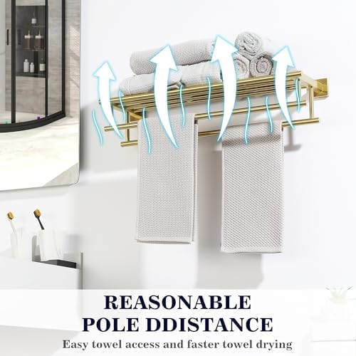 Alise Double Towel Bar Rack Stainless Steel Gold
