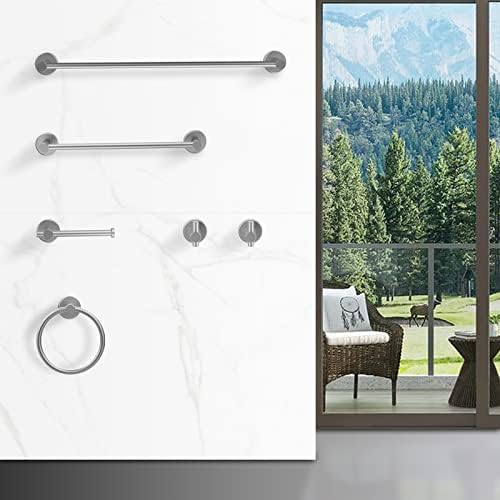 6-Piece Aluminum Towel Bar Set 24 Long Gun Grey