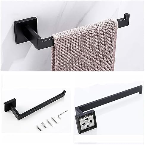 Ergonomic 4-Piece Bathroom Hardware Set Matte Black Perfect for Home Use