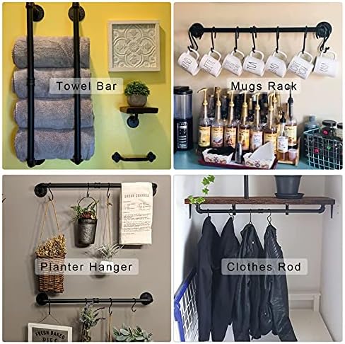 Heavy Duty Towel Bar Space Saving Black Towel Organizer