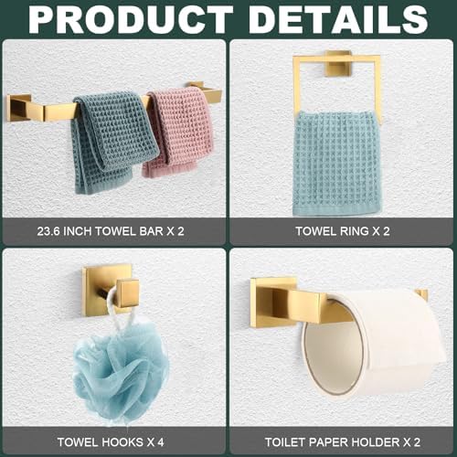 Gisafai Bathroom Towel Bar Set Modern 236 Design