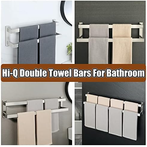 Alise Bath Double Towel Bars Black Stainless Steel Towel Holder for Bathroom