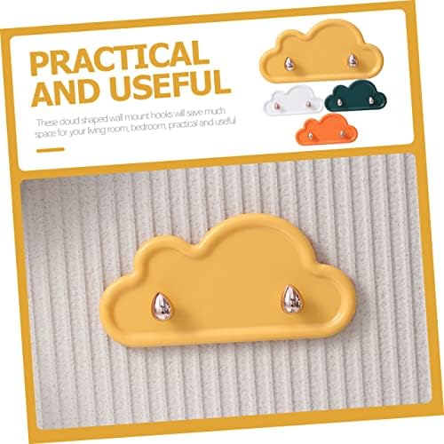 HOMSFOU 4-Piece Cloud Shape Wall Hooks