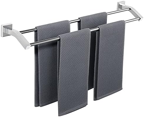 Sturdy Stainless Steel Towel Bar Double Hanging with Chrome Finish