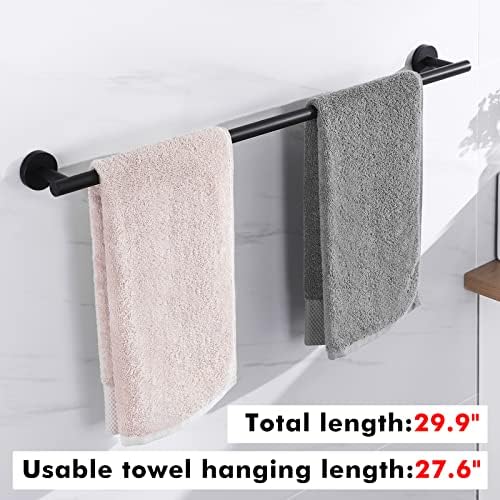 Rotatable 30-Inch KES Towel Bar with Matte Black Finish