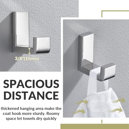 APLusee Polished Chrome Durable Bath Towel Hook