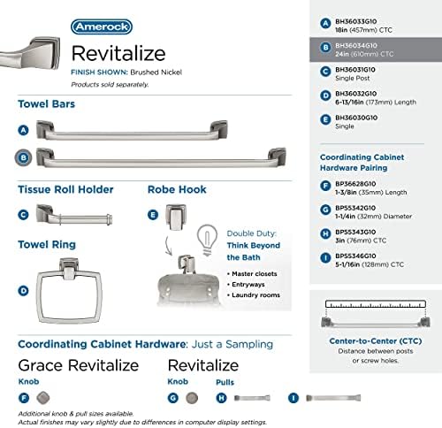 Amerock 24 Brushed Nickel Towel Bar Modern Bathroom Organizer
