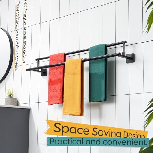 Premium Stainless Steel Towel Bar Oil Rubbed Bronze 32-Inch Double Towel Holder
