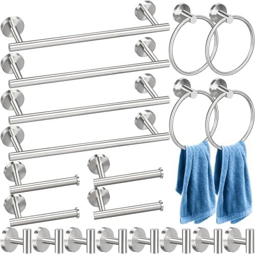 Charming 20-Piece Bathroom Hardware Set in Brushed Nickel