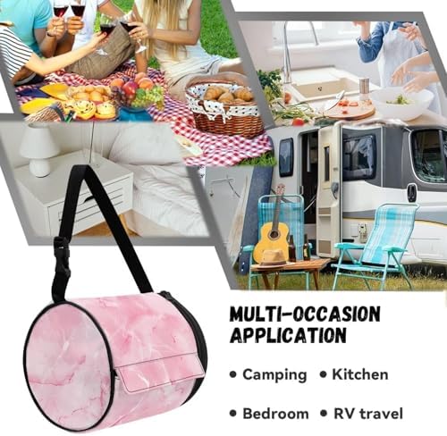 ZDCUSTOM Pink Marble Roll Paper Towel Holder Storage Bag