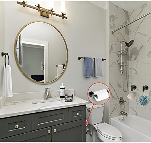 Bath 5-Piece Matte Black Bathroom Hardware Set