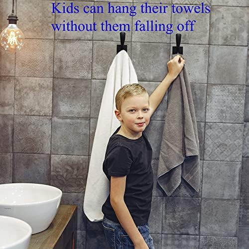 UNHINT Black Coats Towel Hooks 6 Pack